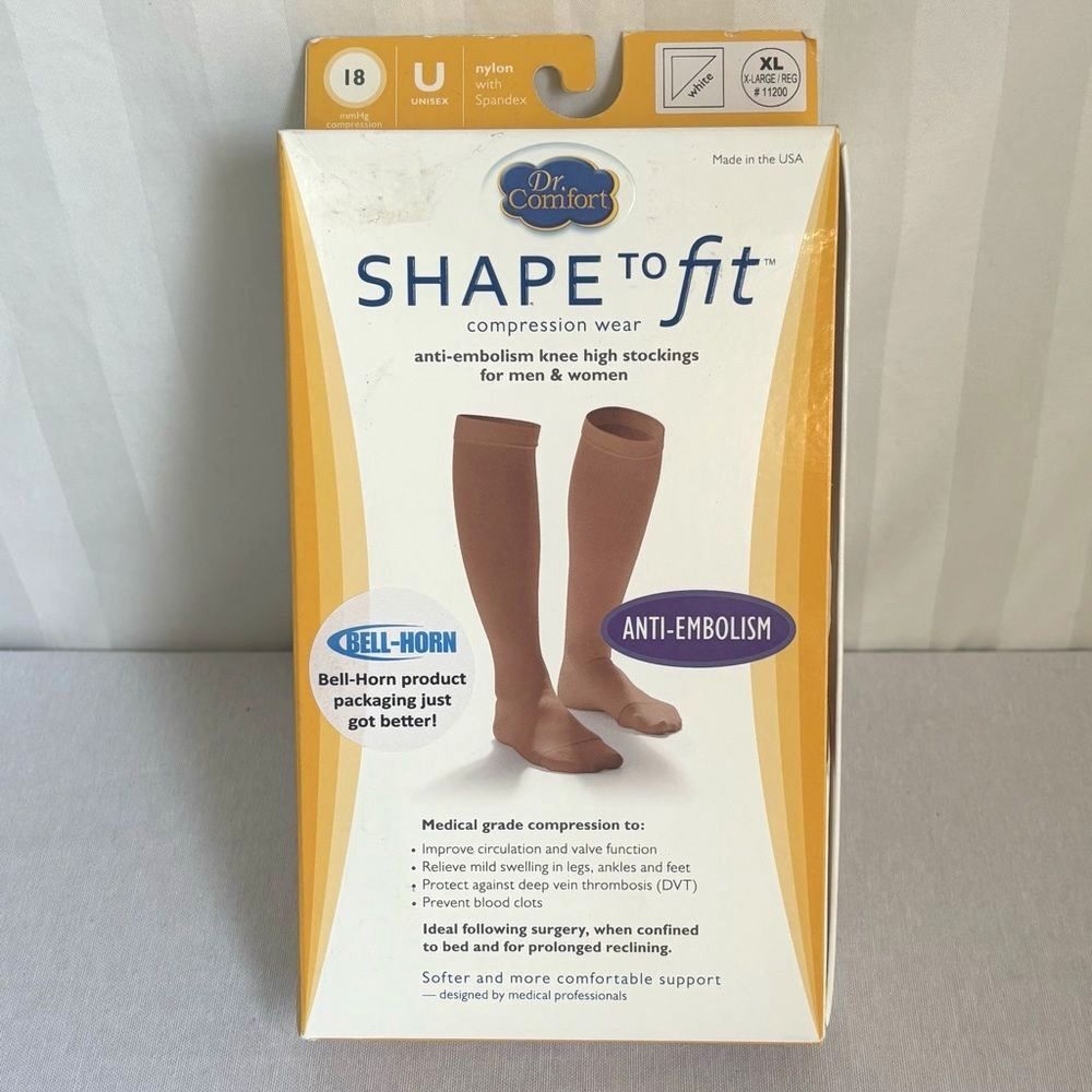 Dr. Comfort Anti-Embolism Compression Stockings White Size XL NWT